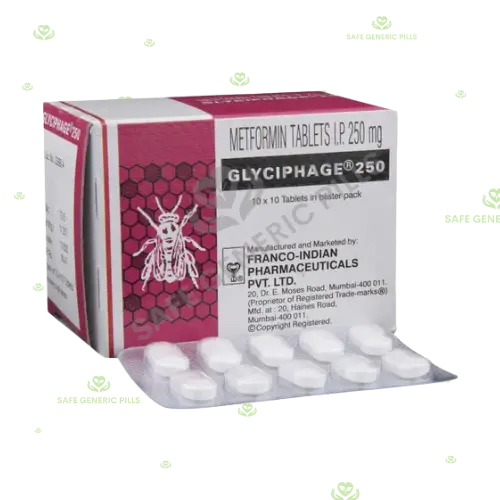 Glyciphage 250 Tablet
| Metformin 250mg