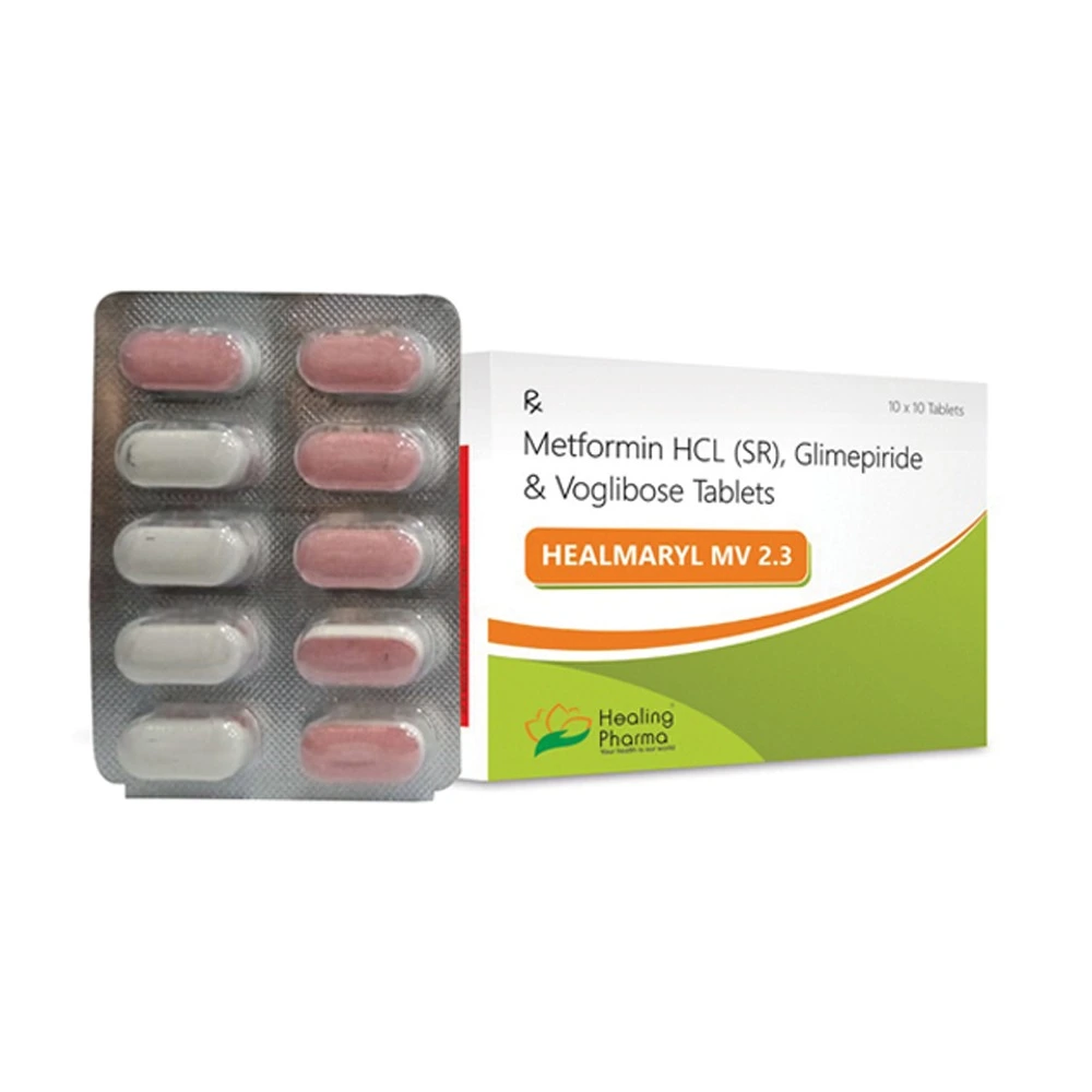 Healmaryl MV 2.3 | Glimepiride 2mg + Metformin 500mg + Voglibose 0.3mg