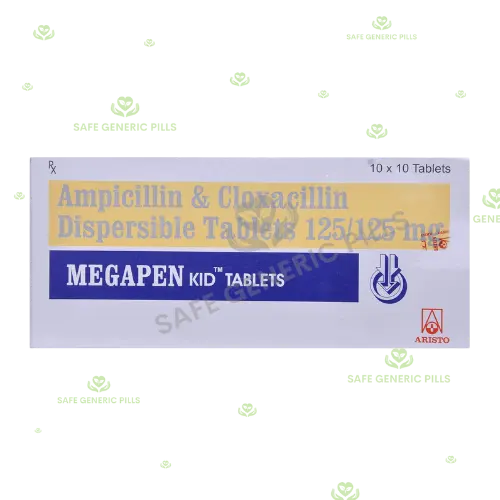 Megapen Kid Tablet
| Ampicillin 125mg + Cloxacillin 125mg