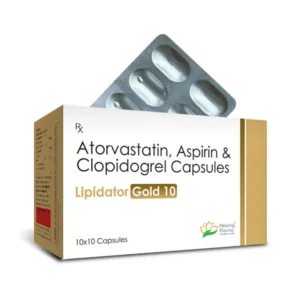 Lipidator Gold 10 | Atorvastatin 10mg+ Clopidogrel 75mg + Aspirin 75mg