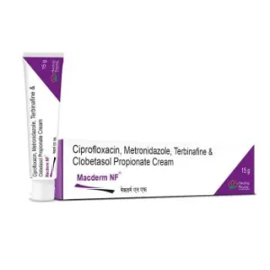Macderm NF | Ciprofloxacin 1%+ Metronidazole 2%+ Terbinafine 1% + Clobetasol propionate 0.05% ?15 gm