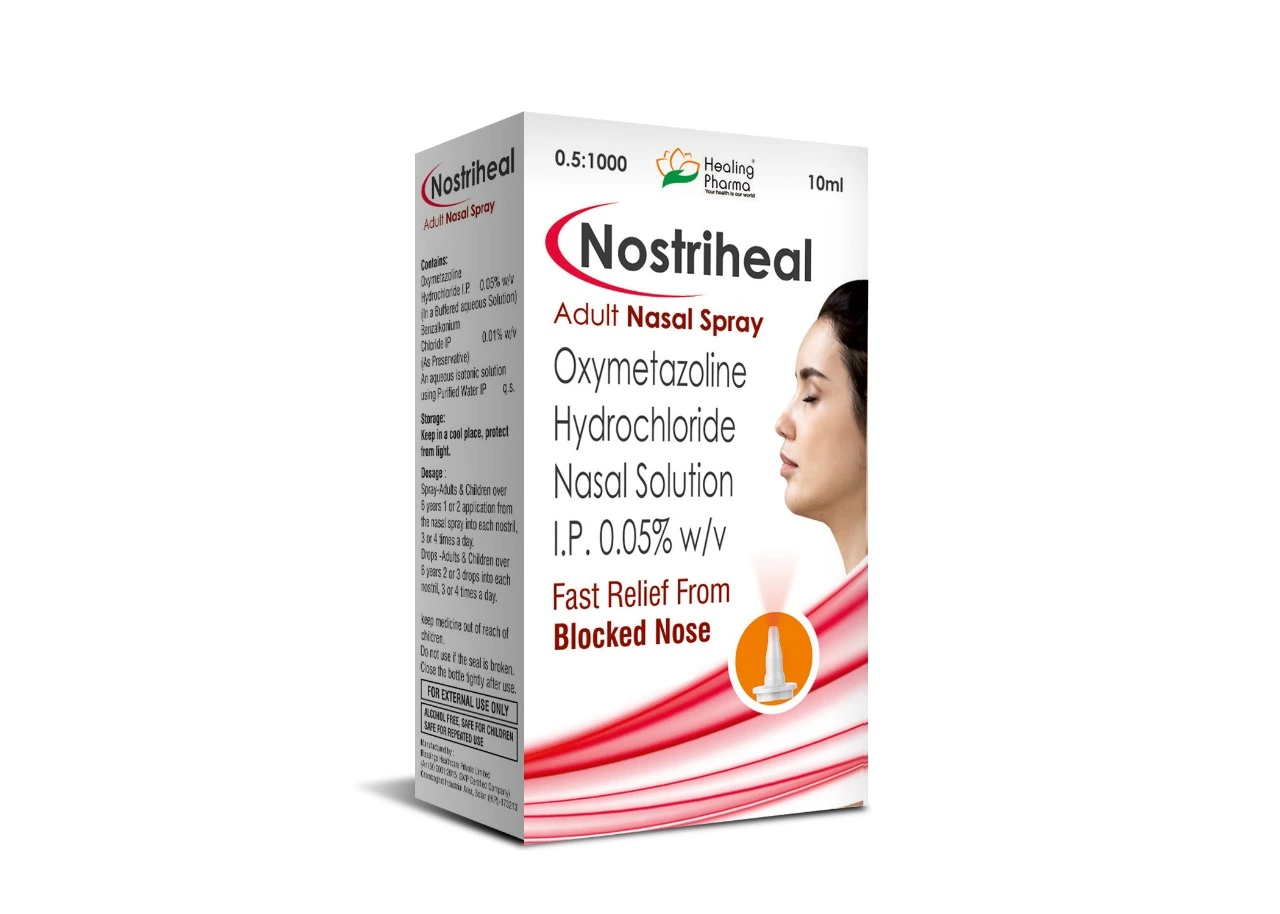 Nostriheal Nasal Spray | Oxymetozoline Hydrochloride Nasal Solution 0.05% (Adult Nasal Spray) ?10 ml