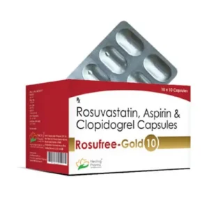 Rosufree Gold 10 | Rosuvastatin 10mg+ Clopidogrel 75mg + Aspirin 75mg