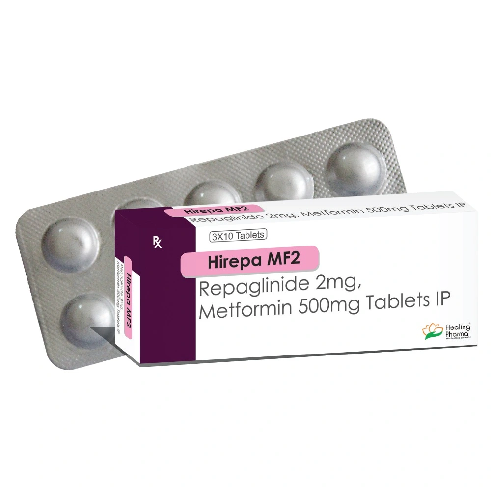 Hirepa MF 2 (Repaglinide 2mg + Metformin 500mg) Tablet
