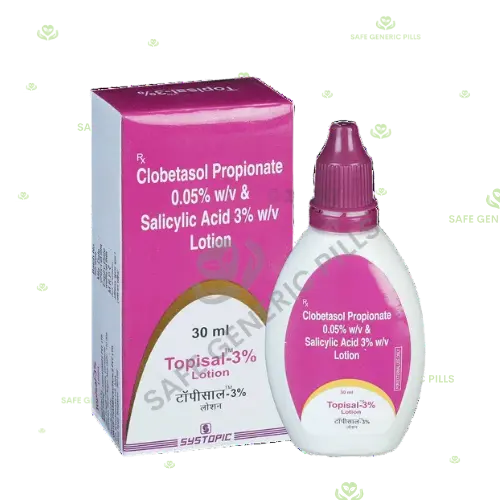 Topisal 3% Lotion | Clobetasol 0.05% w/w + Salicylic Acid 3% w/w
