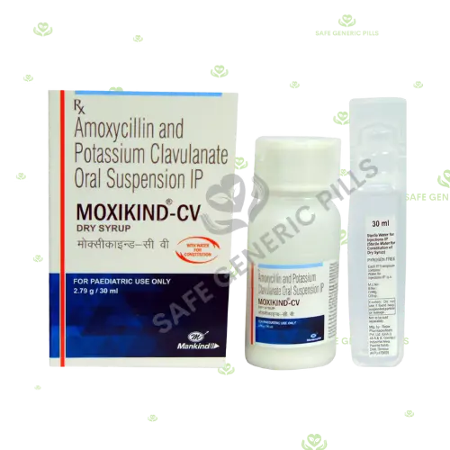 Moxikind-CV Dry Syrup | Amoxycillin 200mg + Clavulanic Acid 28.5mg