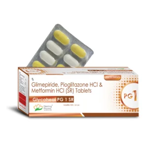 Glycoheal PG 1 SR | Glimepiride 1mg + Metformin 500mg + Pioglitazone 15mg SR Bilayer